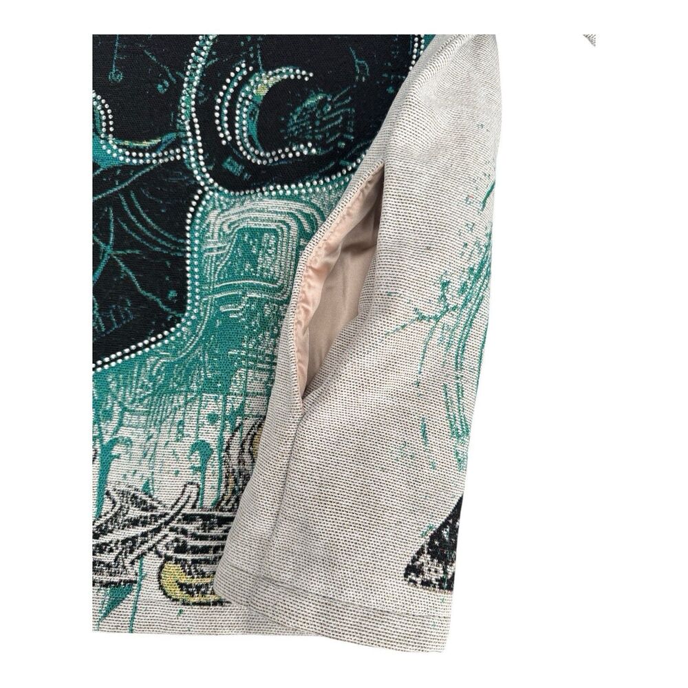 MAJESTIK  Men's Casual Tapestry Jacquard Hoodie Shine In The Light Cream 2XL - Picture 5 of 12